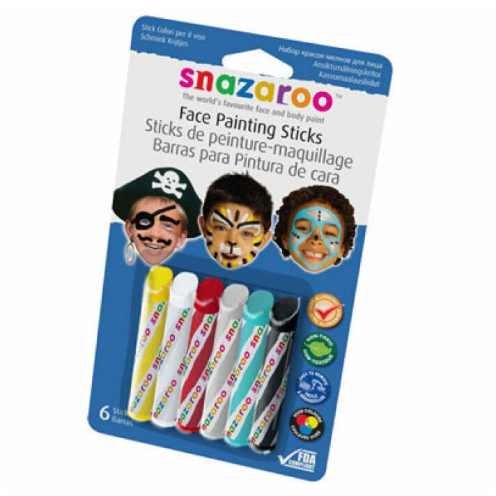 Snazaroo Face Painting 6 Stick Boys Set