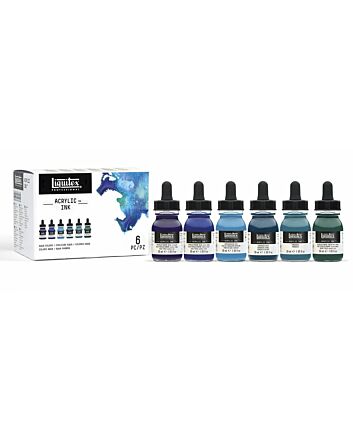 Liquitex Professional Acrylic Ink 30ml - Aqua Colors Set of 6