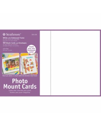 Strathmore Photomount Card/Envelopes Decorative Embossed White 50 Pack - 5x6.875"