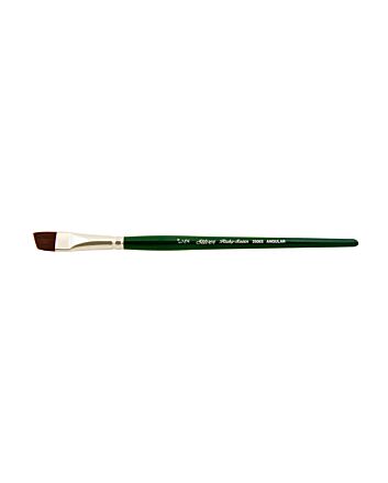Silver Brush Ruby Satin Synthetic Bristle - Short Handle - Angular - Size 1/2"