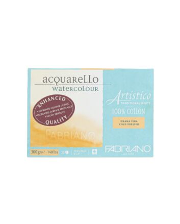 Fabriano Artistico Watercolor Paper 140lb 25 Sheet Block 5x7" Cold Press - Traditional White