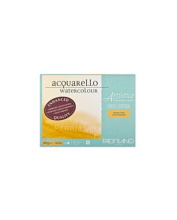 Fabriano Artistico Watercolor Paper 140lb 20 Sheet Block 12x16" Cold Press - Extra White