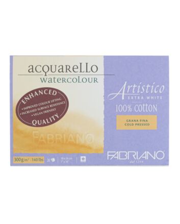 Fabriano Artistico Watercolor Paper 140lb 20 Sheet Block 7x10" Cold Press - Extra White