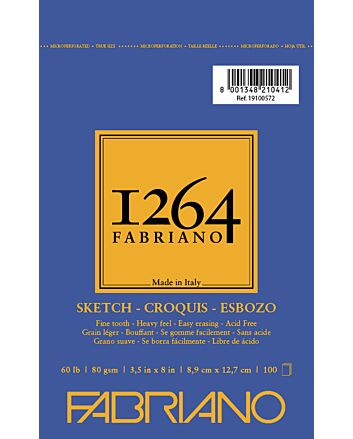 Fabriano 1264 Sketch Pad Wire Bound 60LB 3.5x5