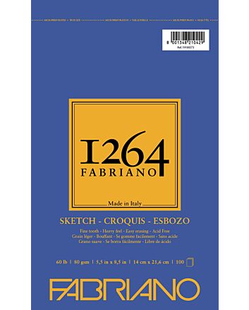 Fabriano 1264 Sketch Pad Wire Bound 60LB 5.5x8.5