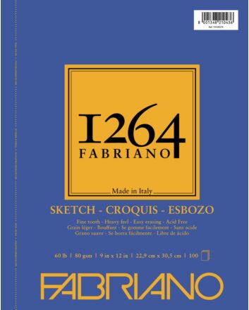 Fabriano 1264 Sketch Pad Wire Bound 60LB 9x12 Portrait