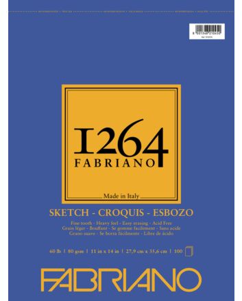 Fabriano 1264 Sketch Pad  Wire Bound 60LB 11x14 
