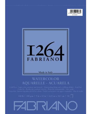 Fabriano 1264 Watercolor Pad Wire Bound 140CP 9x12 Portrait