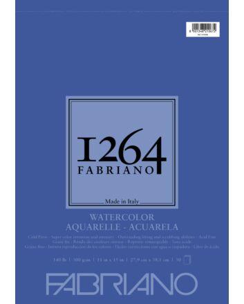 Fabriano 1264 Watercolor Pad Wire Bound 140CP 11x15 Portrait 