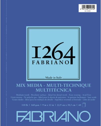 Fabriano 1264 Mix Media Pad Wire Bound 110LB 9x12