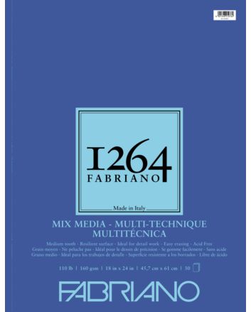 Fabriano 1264 Mix Media Pad Wire Bound 110LB 18x24
