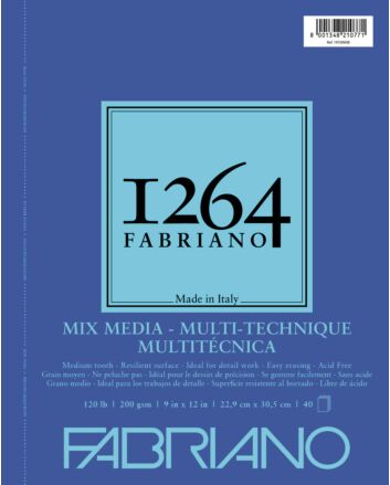 Fabriano 1264 Mix Media Pad Wire Bound 120LB 9x12 