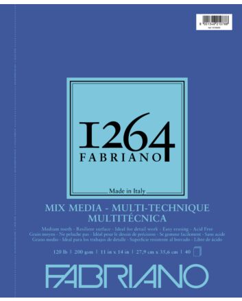 Fabriano 1264 Mix Media Pad Wire Bound 120LB 11x14 