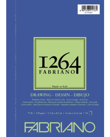 Fabriano 1264 Drawing Pad Wire Bound 75LB 5.5x8.5