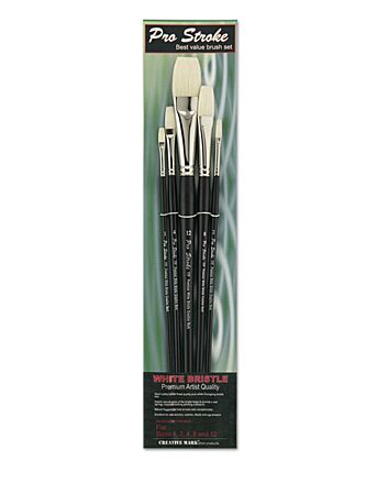 Pro Stroke White Bristle Flat Set of 5