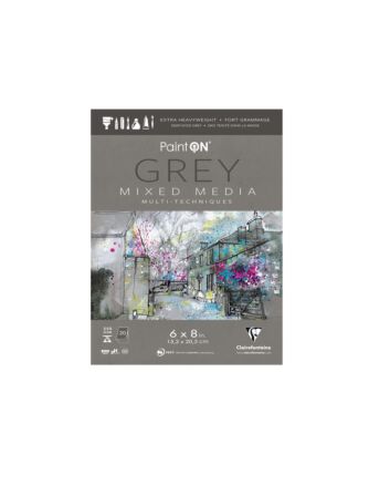 Clairefontaine PaintON Mixed Media Pad Grey - 6x8"