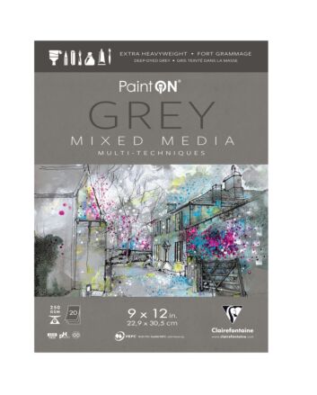Clairefontaine PaintON Mixed Media Pad Grey - 9x12"