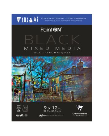 Clairefontaine PaintON Mixed Media Pad Black - 9x12"