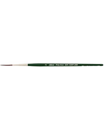 Silver Brush Ruby Satin Synthetic Bristle - Short Handle - Script Liner 2