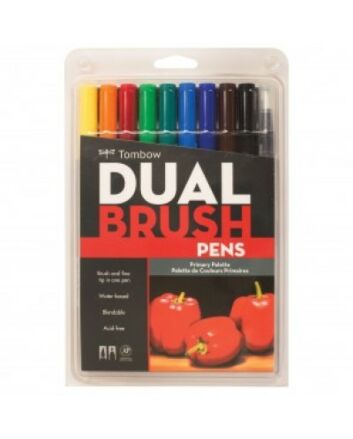 Tombow Dual Brush Pen 10 Color Primary Set
